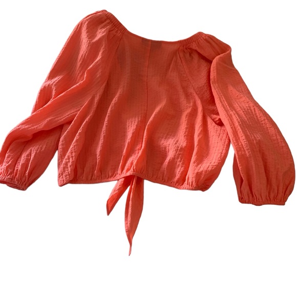 LANE BRYANT Coral Melon Orange Tie-Front Over piece Shrug Crop Plus Size 18/20 - Picture 11 of 15